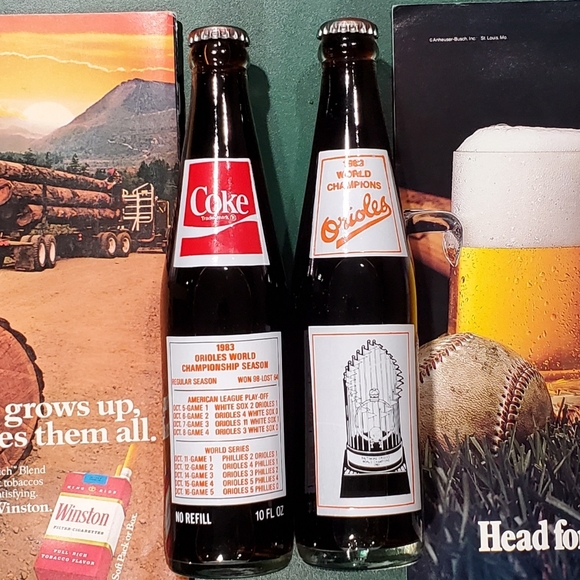 Baltimore Orioles 2programs & 2 1983 coke bottles - Picture 6 of 6